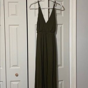 Lulus olive green backless maxi size small